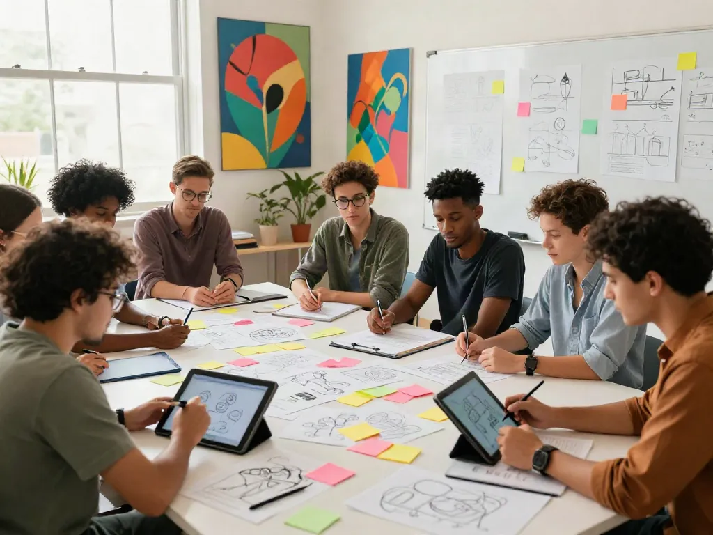Collaborative workshop showcasing a cool way to improve creativity through teamwork.
