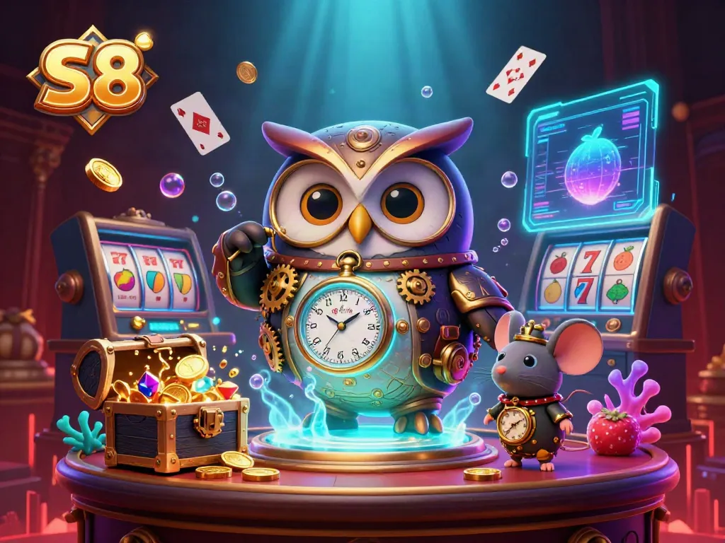 Engage with S8's thrilling slot experience in a vibrant Victorian casino scene.
