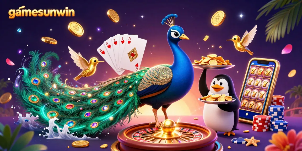 Experience the excitement of gamesunwin with vibrant casino elements and charming characters.