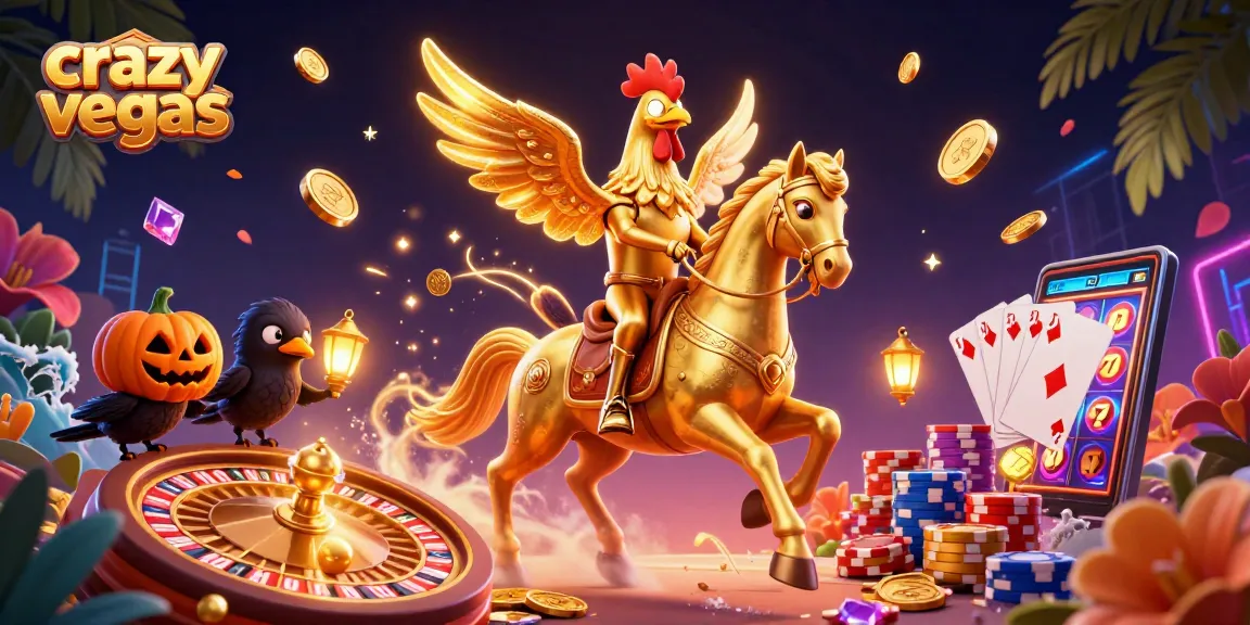 Experience the excitement of crazyvegas with a golden rooster and casino thrill in stunning detail.